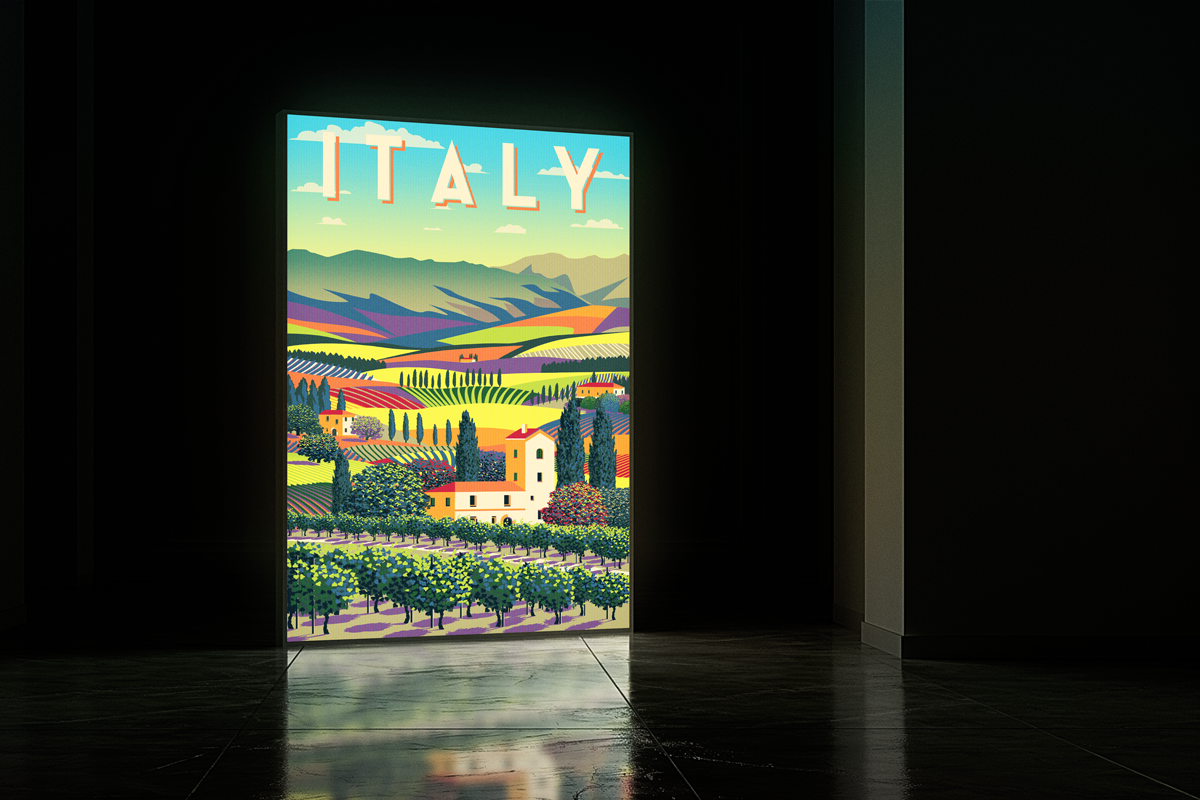 Italienisches Leuchtbild von Reetro